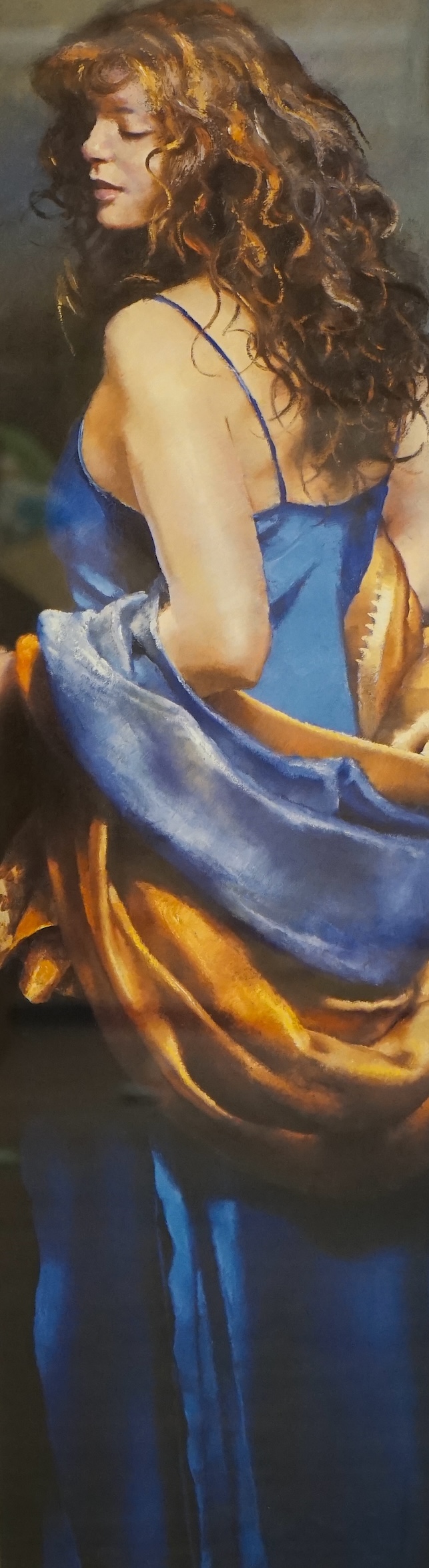 Robert Lenkiewicz (1941-2002), offset lithograph, 'Karen in Blue', signed in pencil and titled, 27/475, 71 x 20cm. Condition - good